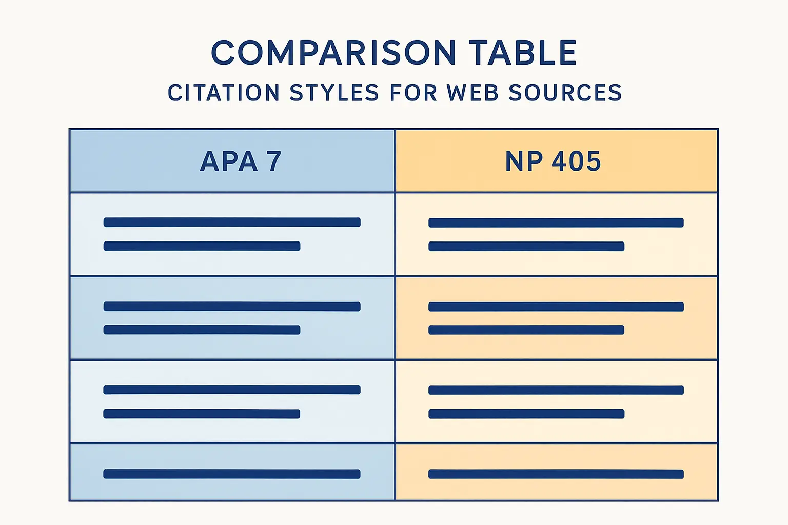 Tabela comparativa entre normas APA 7 e NP 405 para citação de sítios web, destacando diferenças no URL, data de acesso e itálico
