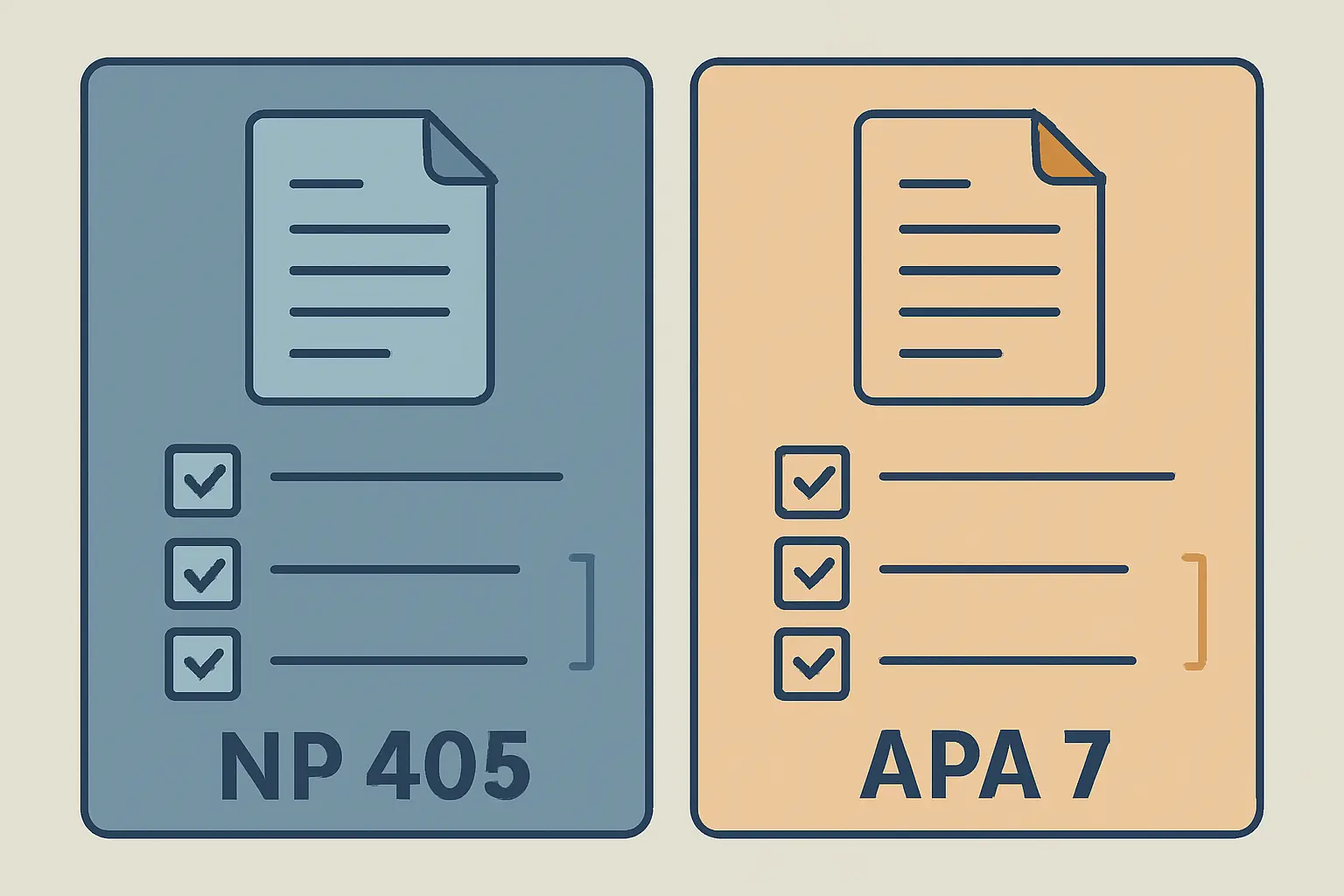 Ilustração comparativa entre os formatos NP 405 e APA 7 para citar fontes secundárias numa dissertação académica
