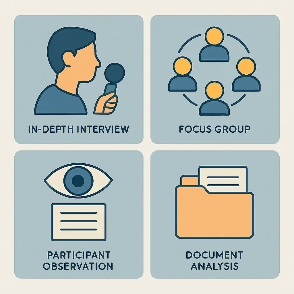 Técnicas de recolha de dados qualitativos: entrevista em profundidade, grupo focal, observação participante e análise documental