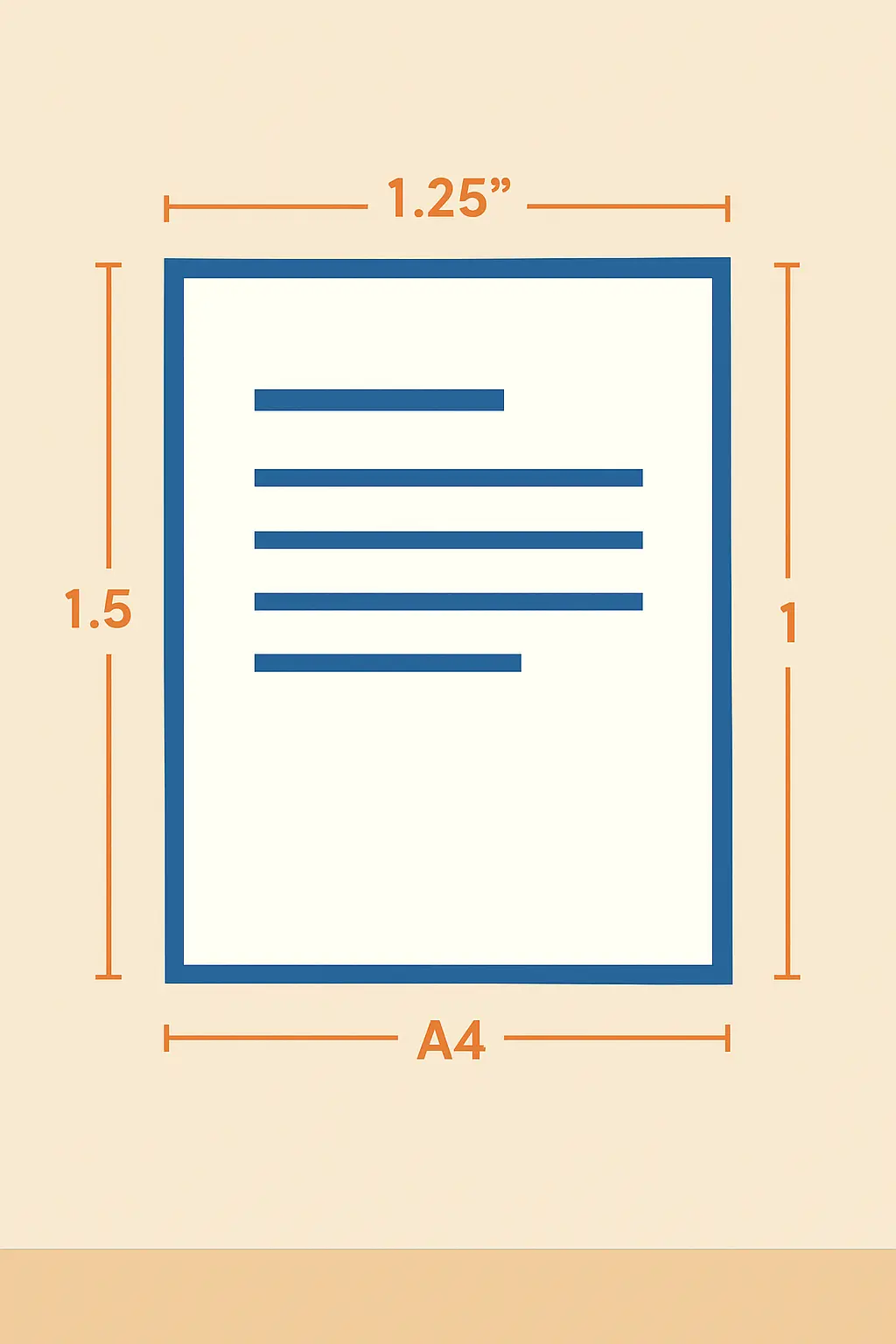 Diagrama das margens recomendadas para formatar uma tese em Word segundo as normas das universidades portuguesas